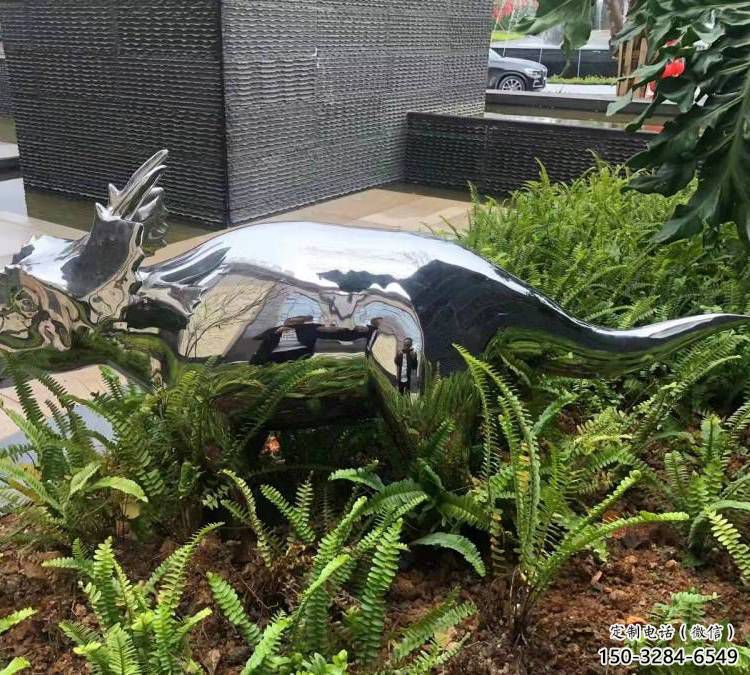 藝術恐龍雕塑觀賞型，街景小品，鏡面恐龍雕塑主題常用