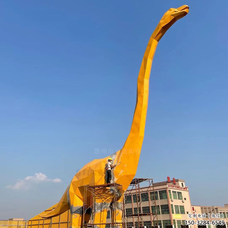 園林恐龍雕塑預(yù)定，城區(qū)小品，烤漆恐龍雕塑制造商