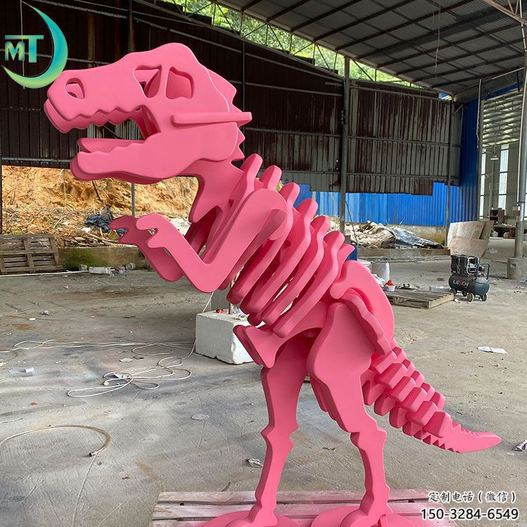 抽象恐龍雕塑提供，多彩藝術，中式恐龍骨架雕塑通用