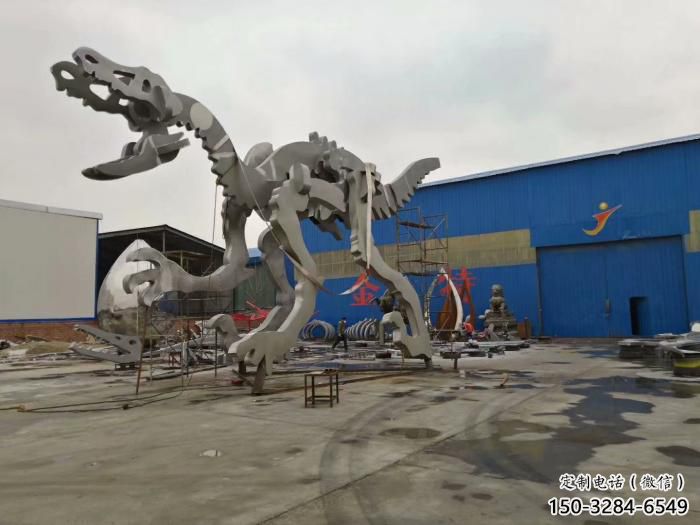 地產恐龍雕塑定做，城區小品，景觀恐龍骨架雕塑定價