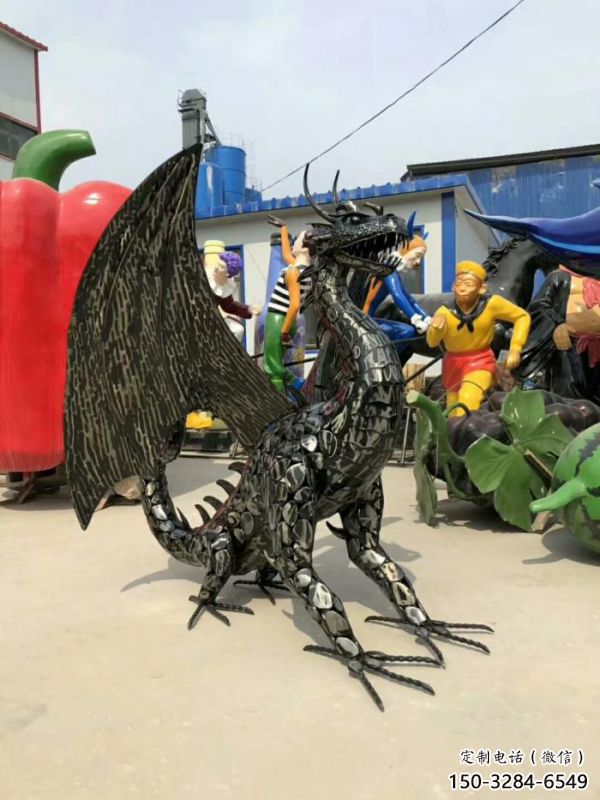 恐龍雕塑擺件制造，酒店擺件，景觀鐵藝恐龍雕塑選定