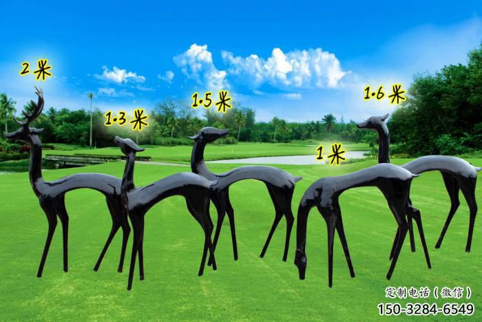 抽象小鹿雕塑專供，美陳雕塑，仿銅小鹿雕塑預定