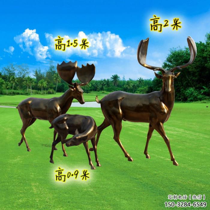 烤漆梅花鹿雕塑，彩繪工藝，玻璃鋼動物雕塑廠家