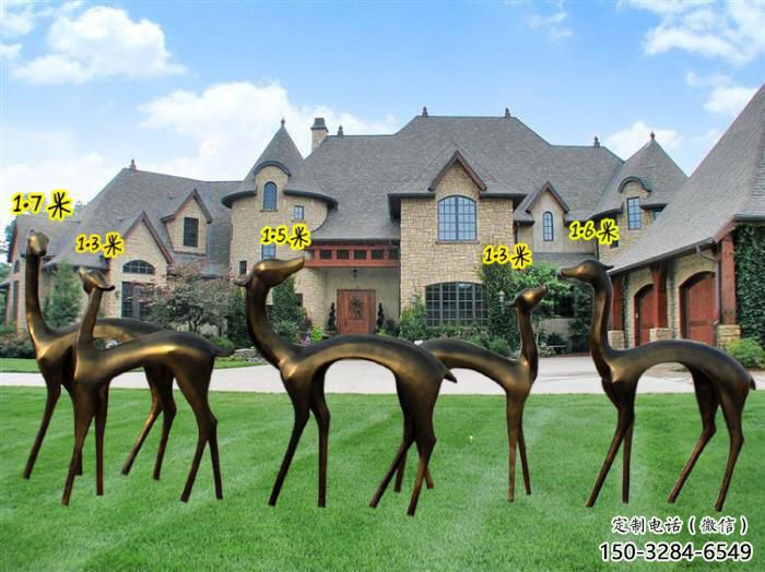 中式小鹿雕塑批發(fā)，廣場系列，商場仿銅小鹿雕塑供需