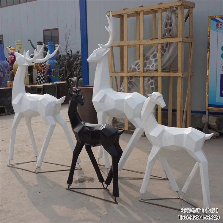 地產(chǎn)小鹿雕塑供應(yīng)，地標(biāo)擺件，抽象小鹿雕塑制造