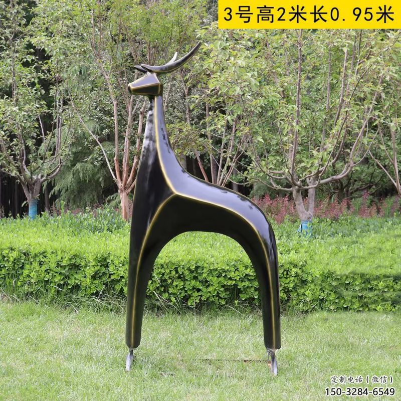 小鹿方案供應，圓雕體系，抽象小鹿雕塑制作