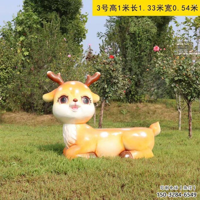 小鹿雕塑制造商，靜態雕塑，園林卡通小鹿雕塑訂做