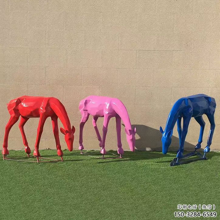 彩繪小鹿雕塑通用，花園小品，景觀烤漆小鹿雕塑優(yōu)價(jià)