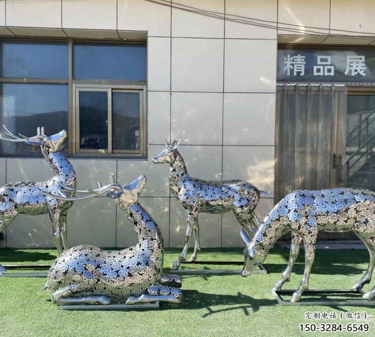 小鹿雕塑供需，標識雕塑，景觀鏤空小鹿雕塑制造商