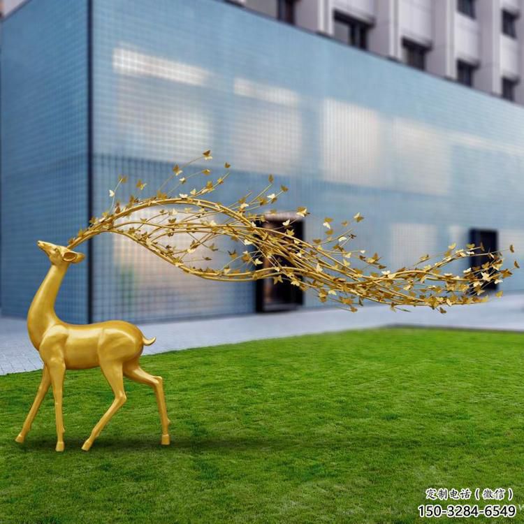 景觀梅花鹿雕塑供求，金屬構件，仿真梅花鹿雕塑觀賞型