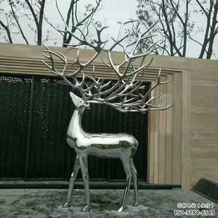 梅花鹿雕塑優選，城市裝飾，展示鏡面梅花鹿雕塑定做