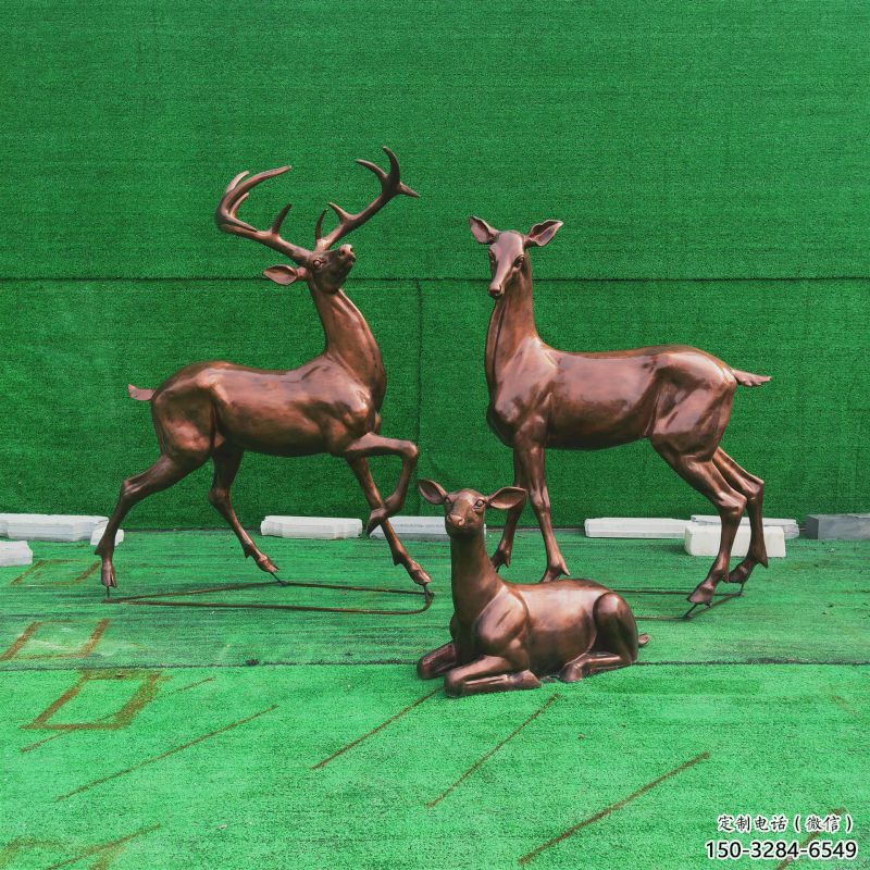 銅小鹿雕塑批發，鍛造工藝，小鹿銅雕塑承接