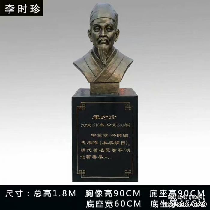 李時(shí)珍人頭像雕塑