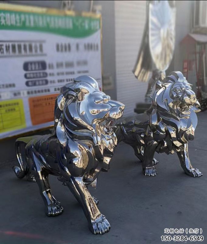 雕塑獅子景觀制造，街景小品，不銹鋼獅子雕塑優(yōu)價(jià)