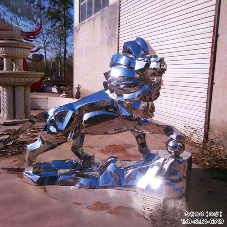 廣場獅子雕塑供需，廣場動物雕塑，不銹鋼獅子雕塑定制