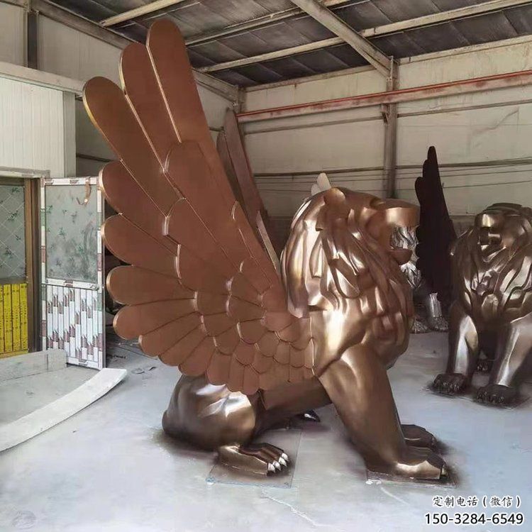 景觀獅子雕塑造型選用，美陳雕塑，抽象飛獅雕塑標準