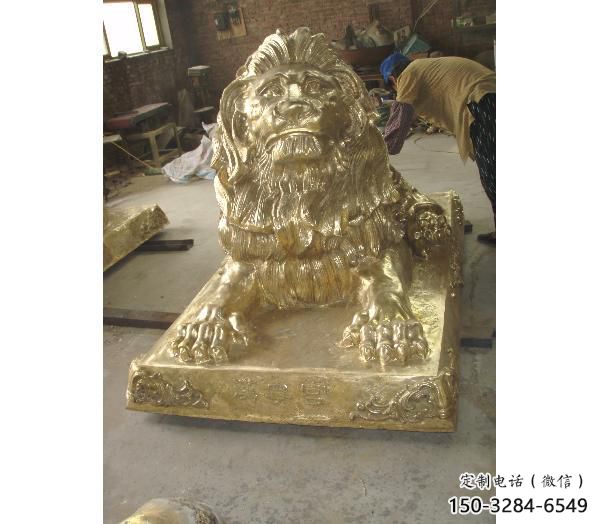 黃銅獅子雕塑定價，景觀概念，鑄銅趴獅雕塑預定