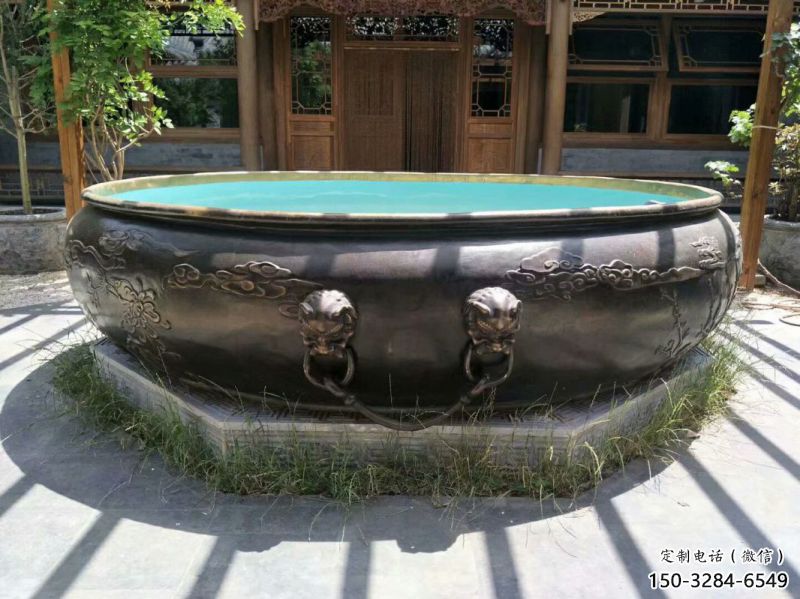 祥云圖太平缸雕塑