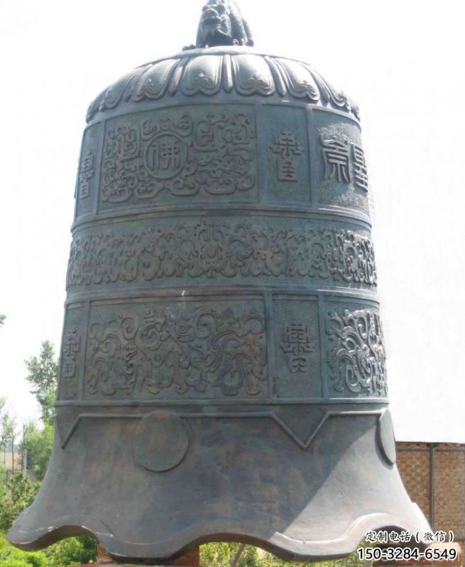 青銅花紋景觀銅鐘雕塑