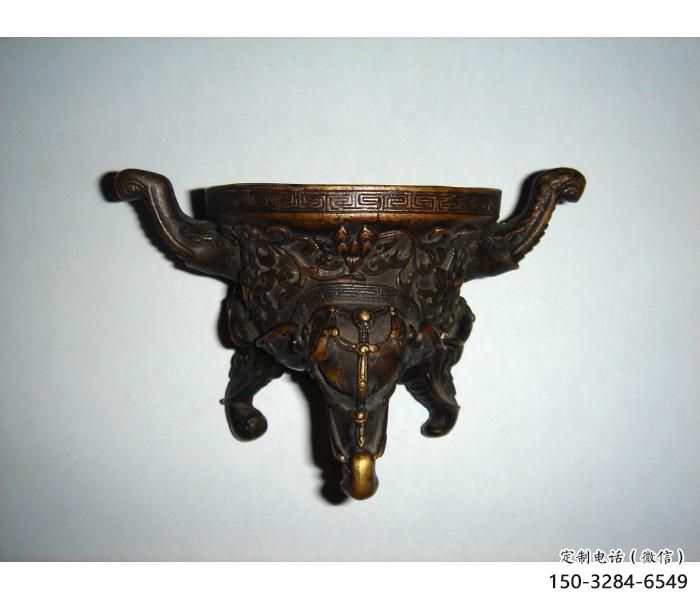 雙耳博山爐銅雕塑