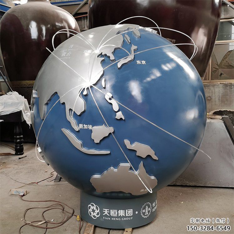 地球雕塑指用，白鋼構件，不銹鋼地球雕塑廠家提供
