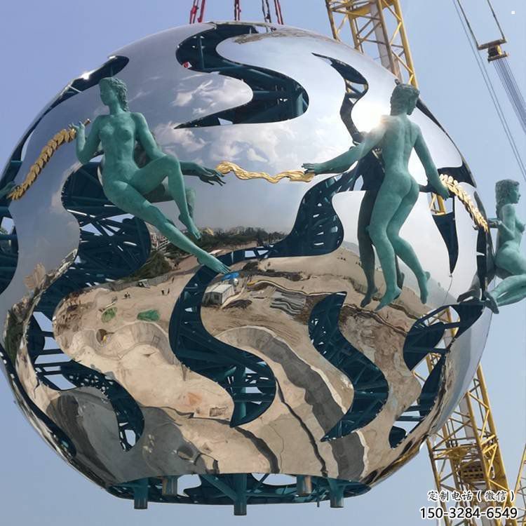 地球雕塑服務(wù)商，景觀雕塑，地球天使雕塑訂做廠家