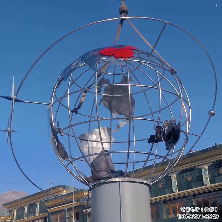 地球儀雕塑通用，街道標識，鋼鑄鏡面地球儀雕塑承接