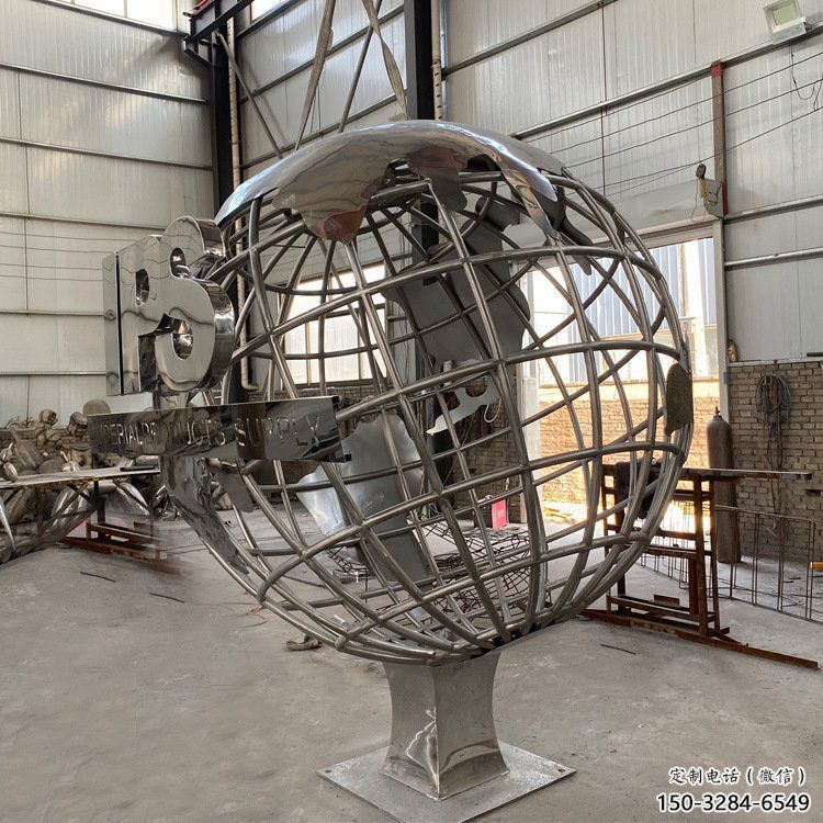 地球儀雕塑制作制造商，鋼管組合，公共鏡面地球儀雕塑優選