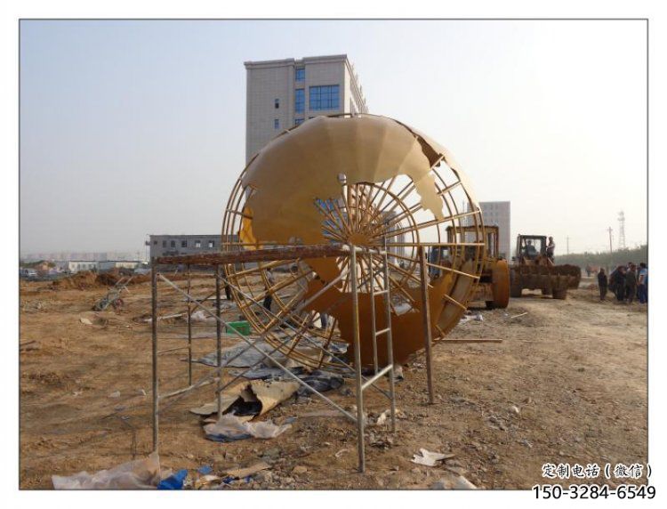 地球儀雕塑供求，白鋼構件，烤漆地球儀雕塑制造廠家