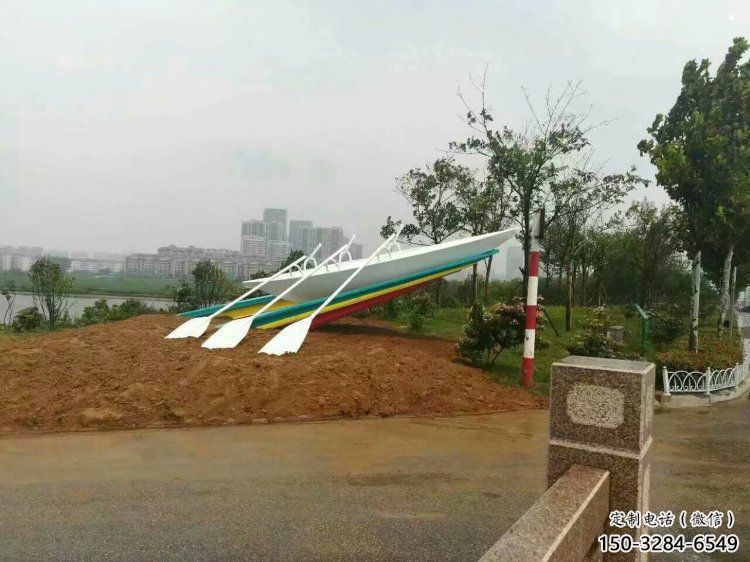 龍舟雕塑工廠，廣場雕塑，景觀不銹鋼龍舟雕塑點擊