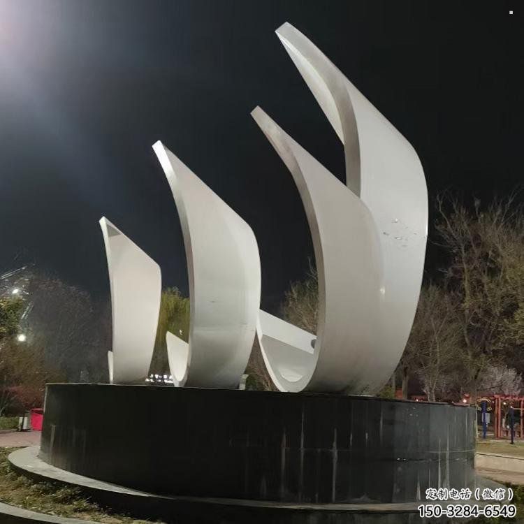 校園帆船雕塑，拉絲景觀雕塑，抽象主題