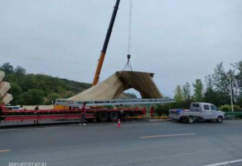 城市景觀握手雕塑安裝，不銹鋼標(biāo)識(shí)雕塑