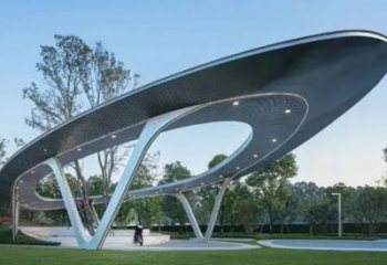 戶外休憩現(xiàn)代景觀廊架雕塑