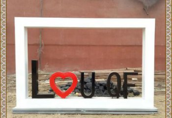 字母宣傳欄雕塑廠家，字體標識雕塑