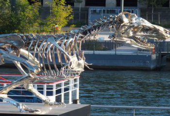 恐龍雕塑觀賞型，公園小品，景觀恐龍骨架雕塑常用