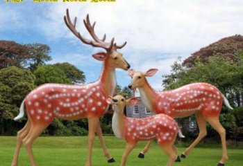 梅花鹿雕塑訂做，街景小品，戶外玻璃鋼梅花鹿雕塑制作