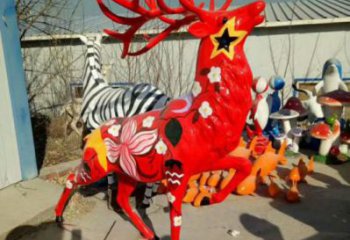 梅花鹿方案精品，景觀雕塑，玻璃鋼梅花鹿雕塑生產商