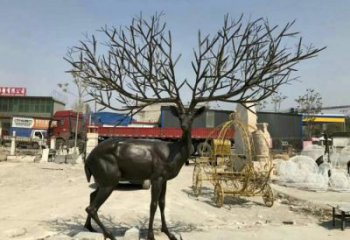 景觀小鹿雕塑觀賞型，廣場系列，仿銅小鹿雕塑優(yōu)選