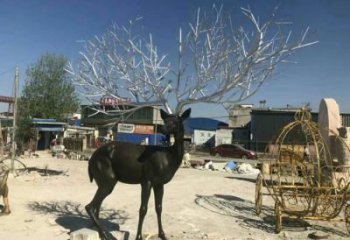 麋鹿雕塑承接，景區案例，仿銅麋鹿雕塑廠家