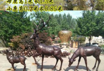 園林小鹿雕塑供給，景區雕塑，仿銅小鹿雕塑優選