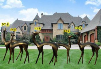 中式小鹿雕塑批發，廣場系列，商場仿銅小鹿雕塑供需