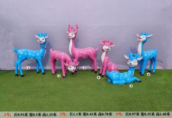 卡通小鹿雕塑專(zhuān)供，公園雕塑，景觀卡通小鹿雕塑供應(yīng)
