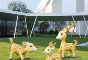 景觀小鹿雕塑制造，小區擺件，卡通小鹿雕塑制造商