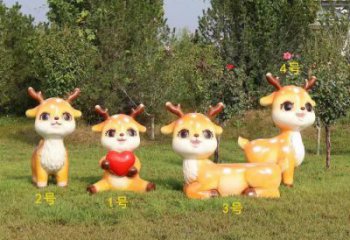 小鹿系列優選，陸地擺件，卡通小鹿雕塑供給