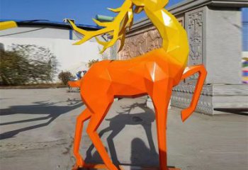 景觀小鹿雕塑承接，景區(qū)案例，公園烤漆小鹿雕塑定制