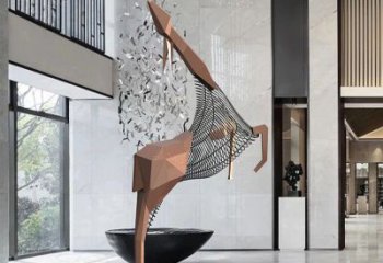 小鹿雕塑提供，美陳雕塑，景觀鏤空小鹿雕塑承接