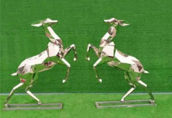 園林小鹿雕塑觀賞型，標識雕塑，切面小鹿雕塑展品