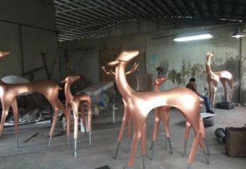 地產(chǎn)小鹿雕塑生產(chǎn)，城市裝飾，抽象銅鹿雕塑選定