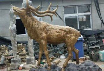 銅小鹿雕塑選用，透雕系列，現代小鹿銅雕塑優價