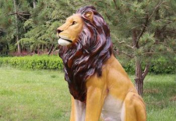 仿真動物雕塑，公園玻璃鋼仿真獅子雕塑
